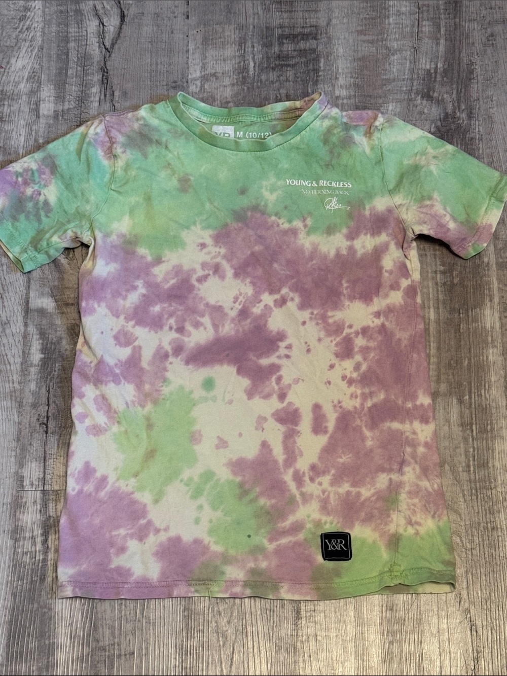 Young & Reckless Kids Tie-Dye Tee - Light Green & Lavender